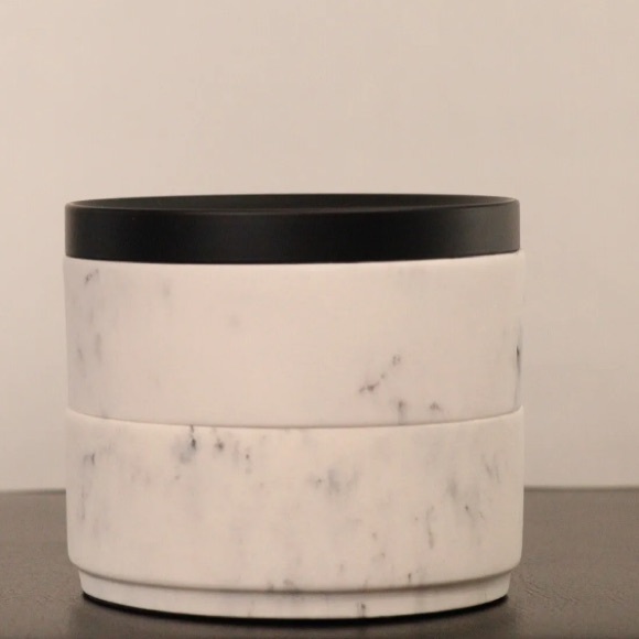 Marbella Stacking Jewelry Box Marble Round Accessory Organizer NEW in box - Picture 1 of 4